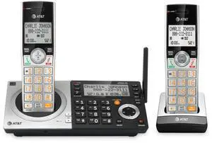 CL83207 DECT 6.0 Expandable Cordless Phone with Smart Call Blocker, Silver/Black with 2 Handsets