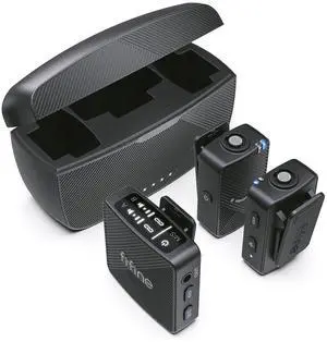 Wireless Lavalier Microphone for iPhone/Android/Camera, 2 Pack Cordless Lapel Mic System for Vlog Recording Video YouTube/TikTok Interview, Condenser Clip-On Microphone with Charging Case-M9