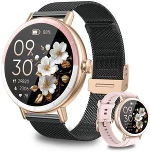 Smart Watch for Men/Women Android & iPhone, 1.27" Touch Screen Fitness Tracker with Answer/Make Calls, IP68 Waterproof Heart Rate/Sleep/SpO2 Monitor, Pedometer, 100+ Sport Modes