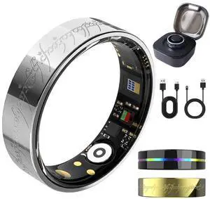 Ultra Smart Ring for Women Men,Health Fitness Tracker with Sleep/Blood Pressure/Oxygen Monitoring, Heart Rate & Activity Tracking,IP68 Waterproof, 5+Day Battery,No Subscription Fee 1-Silver 10