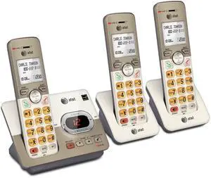 EL52313 3-Handset Cordless Phone with Answering System & Extra-large Backlit Keys, Light champagne, 3 Handsets