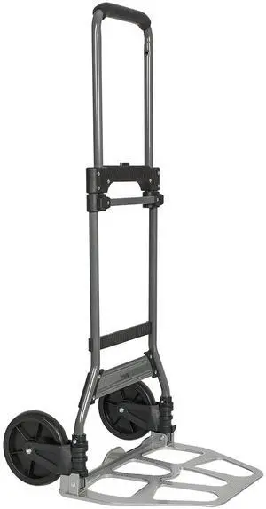 Folding Hand Truck and Dolly, 264 Lb Capacity Heavy-Duty Luggage Trolley Cart with Telescoping Handle and PP+EVA Wheels