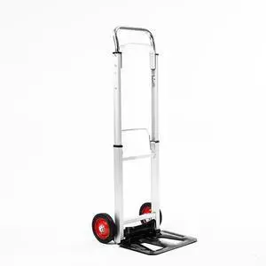 Hand Truck Aluminum Foldable Hand Cart with 6" Wheels 220 lbs Capacity