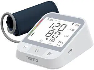 Blood Pressure Monitor  Upper Arm Cuff with Bluetooth App Sync, Irregular Heartbeat Detection, WHO Risk Indicator, Dual User Profiles, Large Display, Batteries Included