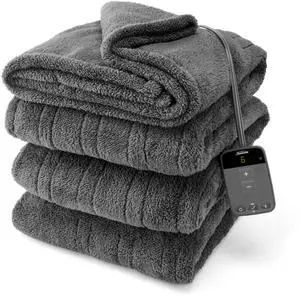 Electric Wi-Fi Connected Loftec Electric Heated Blanket, 10 Heat Settings, 10-Hour Auto Off, Fast Heating, Smart Heating Blanket, Voice & Wired Controller, Night Fog Grey, Twin, 84" x 62" Electric Wi-Fi Connected Loftec Electric Heated Blanket, 10 Heat Settings, 10-Hour Auto Off, Fast Heating, Smart Heating Blanket, Voice & Wired Controller, Night Fog Grey, Twin, 84" x 62"