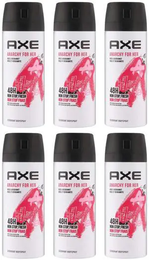 Axe Anarchy For Her Deodorant Body Spray For Women, Rose Bergamot Scent, 5 fl oz (6-Pack) Axe Anarchy For Her Deodorant Body Spray For Women, Rose Bergamot Scent, 5 fl oz (6-Pack)