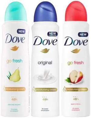 Dove Go Fresh Antiperspirant Deodorant Spray Trio 150 ml Dove Go Fresh Antiperspirant Deodorant Spray Trio 150 ml
