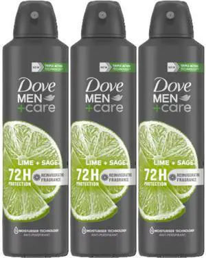 Dove Men Antiperspirant Spray Lime & Sage 150 ml (3-Pack) Dove Men Antiperspirant Spray Lime & Sage 150 ml (3-Pack)