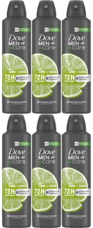 Dove Men Antiperspirant Spray Lime & Sage 150 ml (6-Pack) Dove Men Antiperspirant Spray Lime & Sage 150 ml (6-Pack)
