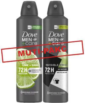 Dove Men+Care Antiperspirant Spray Bundle Lime & Sage + Invisible Fresh 150ml Each Dove Men+Care Antiperspirant Spray Bundle Lime & Sage + Invisible Fresh 150ml Each
