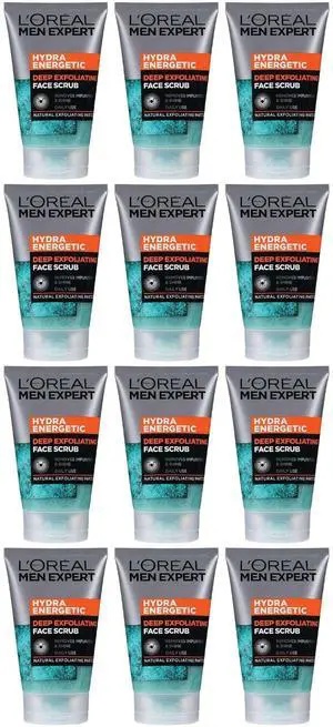 Loreal Paris Men Expert Face Scrub, Hydra Energetic Deep Exfoliating Face Wash For Men (12-Pack) Loreal Paris Men Expert Face Scrub, Hydra Energetic Deep Exfoliating Face Wash For Men (12-Pack)