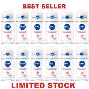 Nivea Extra Brightening Roll-On Antiperspirant 12 x 50ml Nivea Extra Brightening Roll-On Antiperspirant 12 x 50ml