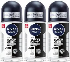 Nivea Men Black & White Original Roll On Deodorant 50 ml (3-Pack) Nivea Men Black & White Original Roll On Deodorant 50 ml (3-Pack)