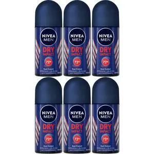 Nivea Men Dry Impact Roll-On Antiperspirant Deodorant 50 ml (6-Pack) Nivea Men Dry Impact Roll-On Antiperspirant Deodorant 50 ml (6-Pack)