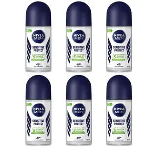 Nivea Men Sensitive Protect Roll-On Antiperspirant Deodorant, 50 ml (6-Pack) Nivea Men Sensitive Protect Roll-On Antiperspirant Deodorant, 50 ml (6-Pack)