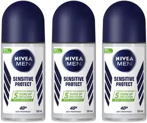Nivea Men Sensitive Protect Roll-On Antiperspirant Deodorant, 50 ml (3-Pack) Nivea Men Sensitive Protect Roll-On Antiperspirant Deodorant, 50 ml (3-Pack)