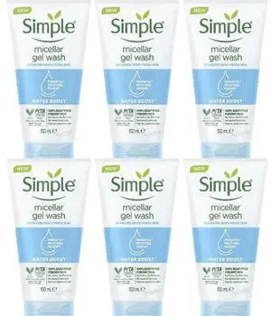 Simple Water Boost Micellar Gel Facial Wash, 5 oz (6-Pack) Simple Water Boost Micellar Gel Facial Wash, 5 oz (6-Pack)