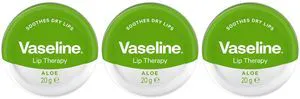 Vaseline Aloe Vera Lip Therapy, Soothes Dry Lips, 20g (3-Pack) Vaseline Aloe Vera Lip Therapy, Soothes Dry Lips, 20g (3-Pack)