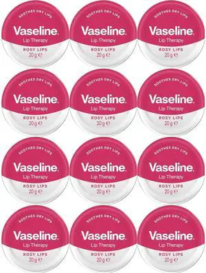 Vaseline Lip Therapy, Rosy Lips With Rose & Almond Oil, 20 g (12-Pack) Vaseline Lip Therapy, Rosy Lips With Rose & Almond Oil, 20 g (12-Pack)