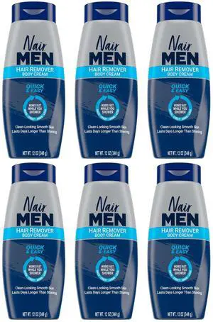 Nair Men Body Cream Hair Remover, 12 oz (6-Pack) Nair Men Body Cream Hair Remover, 12 oz (6-Pack)
