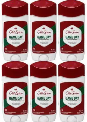 Old Spice Mens High Endurance Game Day Antiperspirant Deodorant Invisible Solid, 3 oz (6-Pack) Old Spice Mens High Endurance Game Day Antiperspirant Deodorant Invisible Solid, 3 oz (6-Pack)