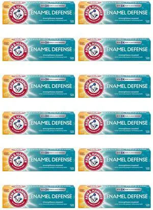 Arm & Hammer Enamel Defense Toothpaste, 4.3 oz Tube, Crisp Mint, Fluoride (12-Pack) Arm & Hammer Enamel Defense Toothpaste, 4.3 oz Tube, Crisp Mint, Fluoride (12-Pack)