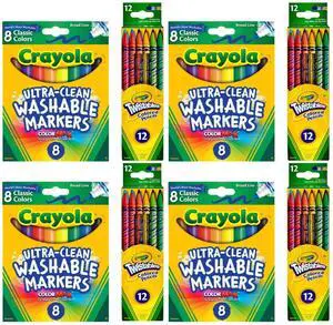 Crayola Art Set 4 Pack Washable Broad Line Markers 8ct & 4 Pack Twistables Colored Pencils 12ct Crayola Art Set 4 Pack Washable Broad Line Markers 8ct & 4 Pack Twistables Colored Pencils 12ct