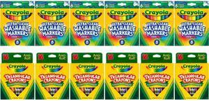 Crayola Art Supply Bundle 6 Pack 8 Count Washable Broad Line Markers + 6 Pack 16 Count Triangular Crayons Crayola Art Supply Bundle 6 Pack 8 Count Washable Broad Line Markers + 6 Pack 16 Count Triangular Crayons