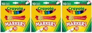 Crayola Classic Broad Line Markers, 10 Count (3-Pack) Crayola Classic Broad Line Markers, 10 Count (3-Pack)
