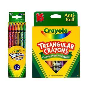 Crayola Art Supply Bundle Twistables Colored Pencils 12ct + Triangular Crayons 16ct Crayola Art Supply Bundle Twistables Colored Pencils 12ct + Triangular Crayons 16ct