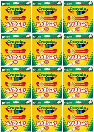 Crayola Classic Broad Line Markers, 10 Count (12-Pack) Crayola Classic Broad Line Markers, 10 Count (12-Pack)