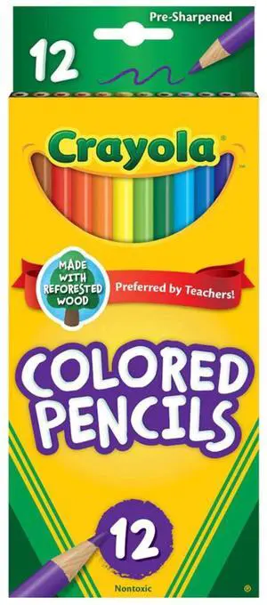 Crayola Colored Pencils, Standard Size, Non-Toxic, 12 Count (1-Pack) Crayola Colored Pencils, Standard Size, Non-Toxic, 12 Count (1-Pack)