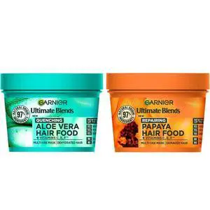 Garnier Ultimate Blends Aloe Vera & Papaya Hair Food Mask Duo 400 ml Garnier Ultimate Blends Aloe Vera & Papaya Hair Food Mask Duo 400 ml
