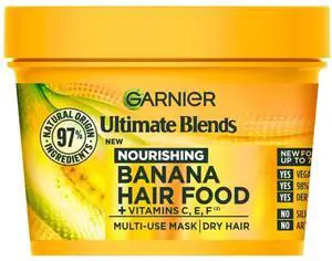 Garnier Ultimate Blends Hair Food Banana 3-In-1 Dry Hair Mask Treatment (1-Pack / 13.7 Fl Oz (Pack of 1)) Garnier Ultimate Blends Hair Food Banana 3-In-1 Dry Hair Mask Treatment (1-Pack / 13.7 Fl Oz (Pack of 1))