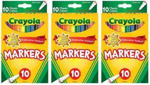 Crayola Fine Line Markers, 10 Count (3-Pack) Crayola Fine Line Markers, 10 Count (3-Pack)