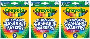 Crayola Washable Broad Line Markers 8 Count (3-Pack) Crayola Washable Broad Line Markers 8 Count (3-Pack)