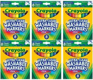 Crayola Washable Broad Line Markers 8 Count (6-Pack) Crayola Washable Broad Line Markers 8 Count (6-Pack)