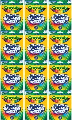 Crayola Washable Broad Line Markers 8 Count (12-Pack) Crayola Washable Broad Line Markers 8 Count (12-Pack)