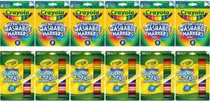 Crayola Washable Marker Combo Pack 6 Pack 8 Broad Line Markers + 6 Pack 20 Super Tips Markers Crayola Washable Marker Combo Pack 6 Pack 8 Broad Line Markers + 6 Pack 20 Super Tips Markers