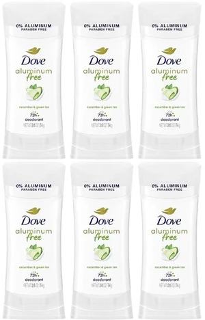 Dove Aluminum Free Deodorant Stick Cucumber Green Tea 2.6 oz (6-Pack) Dove Aluminum Free Deodorant Stick Cucumber Green Tea 2.6 oz (6-Pack)