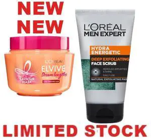L'Oréal Hair & Face Care Set - Elvive Dream Length Hair Mask 300ml + Men Expert Facial Scrub 100ml L'Oréal Hair & Face Care Set - Elvive Dream Length Hair Mask 300ml + Men Expert Facial Scrub 100ml