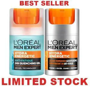 L'Oréal Men Expert Hydra Energetic Face Moisturiser Set - Blue & Orange Bottles 50ml Each L'Oréal Men Expert Hydra Energetic Face Moisturiser Set - Blue & Orange Bottles 50ml Each
