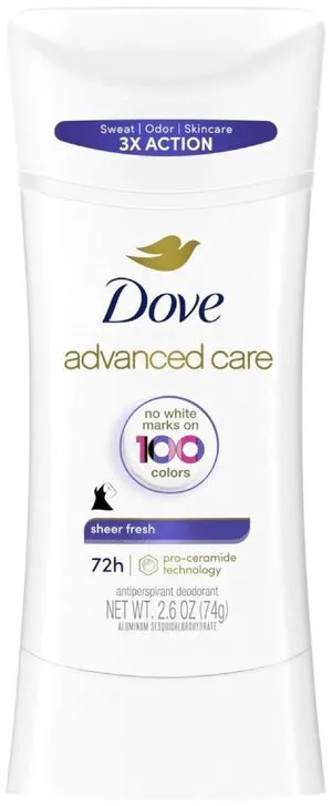 Dove Advanced Care Sheer Fresh Antiperspirant Deodorant Stick 2.6 oz (3-Pack) Dove Advanced Care Sheer Fresh Antiperspirant Deodorant Stick 2.6 oz (3-Pack)