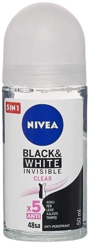 Nivea Black & White Invisible Clear Roll-On Antiperspirant 50 ml Nivea Black & White Invisible Clear Roll-On Antiperspirant 50 ml