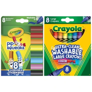 Crayola Bundle - Pip-Squeaks Markers 8 ct & Large Washable Crayons 8 ct (2 Pack) Crayola Bundle - Pip-Squeaks Markers 8 ct & Large Washable Crayons 8 ct (2 Pack)