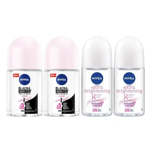 Nivea 2x Extra Brightening 25 ml + 2x Black & White Clear 25 ml - 4 Pack Nivea 2x Extra Brightening 25 ml + 2x Black & White Clear 25 ml - 4 Pack