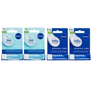 Nivea Lip Therapy Balm Gift Set - 2x Nivea Hydro Care + 2x Nivea Original Care Nivea Lip Therapy Balm Gift Set - 2x Nivea Hydro Care + 2x Nivea Original Care