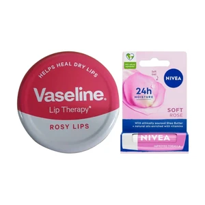 Vaseline & Nivea Lip Therapy Balm Bundle - Vaseline Rosy & Nivea Soft Rose Vaseline & Nivea Lip Therapy Balm Bundle - Vaseline Rosy & Nivea Soft Rose