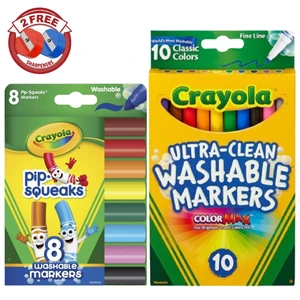 Crayola Washable Fine Line 10ct & Pip-Squeaks 8ct + 2 FREE Sharpeners Crayola Washable Fine Line 10ct & Pip-Squeaks 8ct + 2 FREE Sharpeners