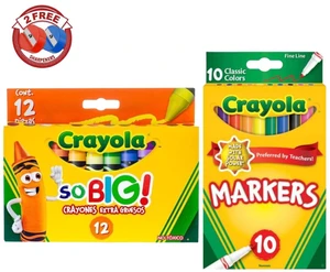 Crayola Jumbo Crayons 12ct & Fine Line Markers 10ct + 2 FREE Sharpeners Crayola Jumbo Crayons 12ct & Fine Line Markers 10ct + 2 FREE Sharpeners